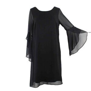 Thalia Sodi Sz XS Black Lined Flowy 100% Polyester Knee Length Dress